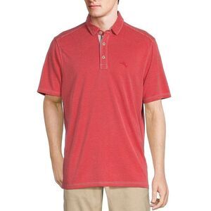 Tommy Bahama Men’s Size Medium Polo Shirt Red Short Sleeve Casual Golf Top